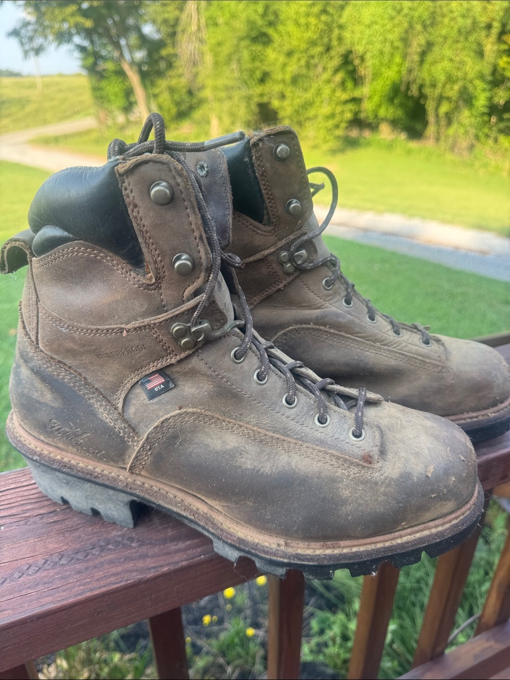 Men's Brown Leather Steel Toe Boots — Rugged Outdoor Work Style